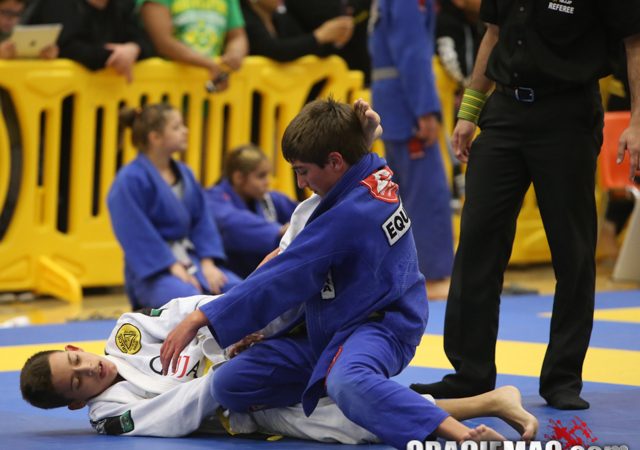 Kids competing in BJJ